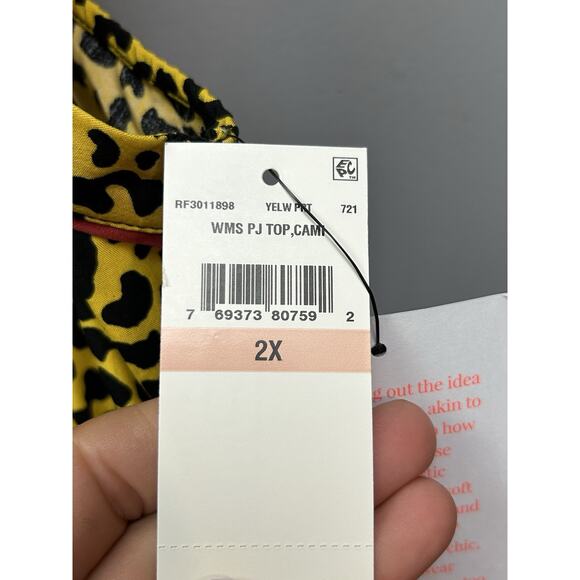 REFINERY‎ 29 animal printed poplin camisole Womens Plus size 2X Yellow Black NEW - Picture 4 of 10